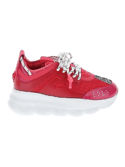 Shop Versace Chain Reaction Low Top Sneakers In Red