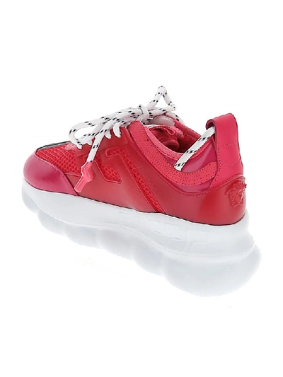 Shop Versace Chain Reaction Low Top Sneakers In Red