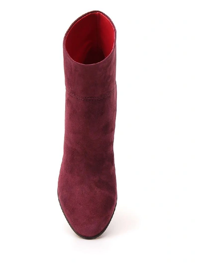 Shop Valentino Garavani Vlogo Ankle Boots In Red