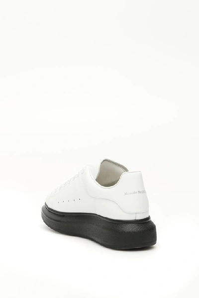 Alexander Mcqueen Larry White Leather Sneakers In White/black | ModeSens