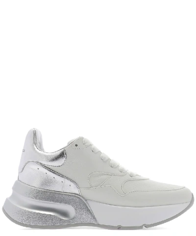 Shop Alexander Mcqueen Runner Low Top Sneakers In White