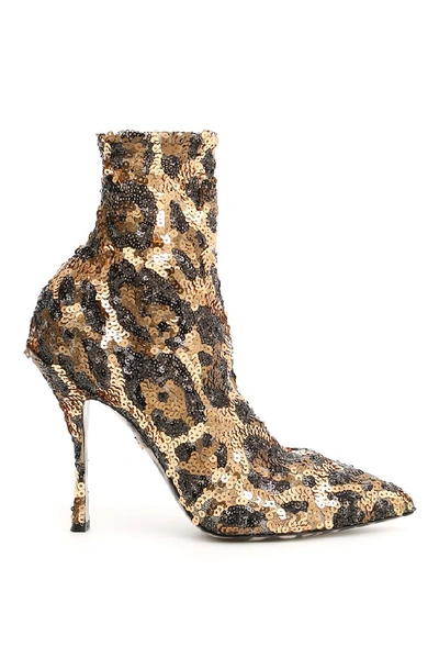 Shop Dolce & Gabbana Lori Sequins Ankle Boots In Multi