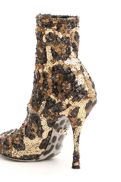 Shop Dolce & Gabbana Lori Sequins Ankle Boots In Multi