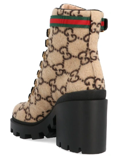 Shop Gucci Gg Ankle Boots In Multi