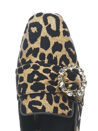Shop Dolce & Gabbana Leopard Print Loafers In Brown