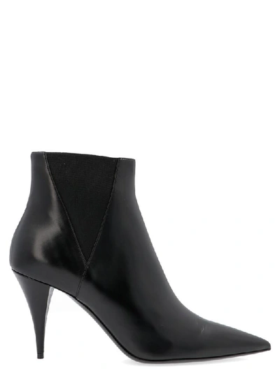 Shop Saint Laurent Pointed Ankle Boots In Black