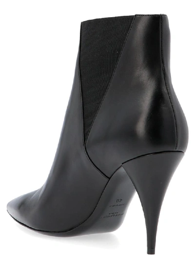 Shop Saint Laurent Pointed Ankle Boots In Black