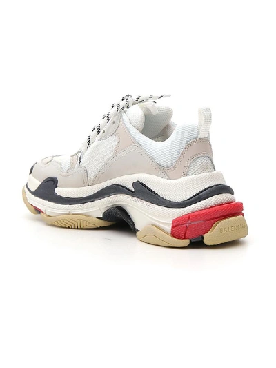 Balenciaga Triple S Logo-embroidered Leather, Nubuck And Mesh Sneakers In  White | ModeSens