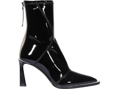 Shop Fendi Glossy Patchwork Effect Ankle Boots In Black
