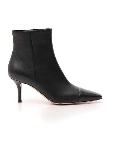 Shop Gianvito Rossi Pointed Toe Ankle Boots In Black