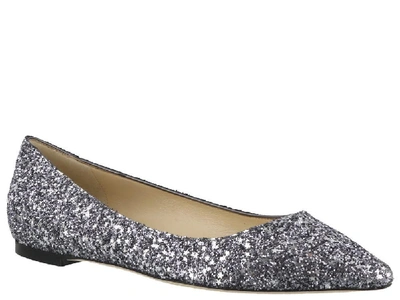 Shop Jimmy Choo Romy Glitter Ballerina Flats In Multi