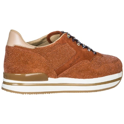 Shop Hogan Glittery Sneakers In Orange