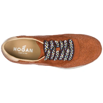 Shop Hogan Glittery Sneakers In Orange