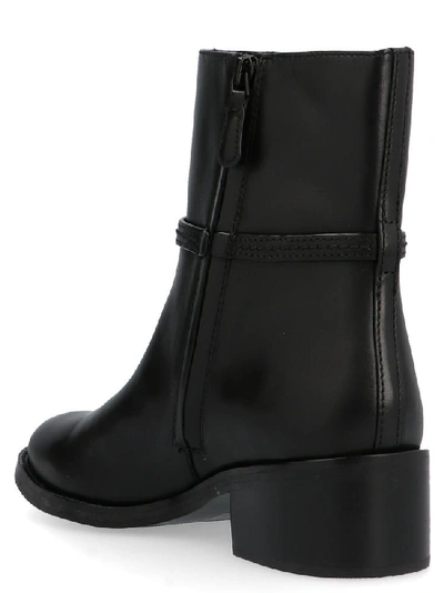 Shop Tory Burch Miller Logo Ankle Boots In Black