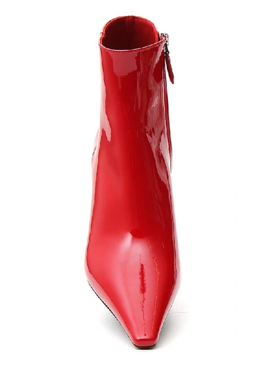 Shop Prada Stiletto Ankle Boots In Red