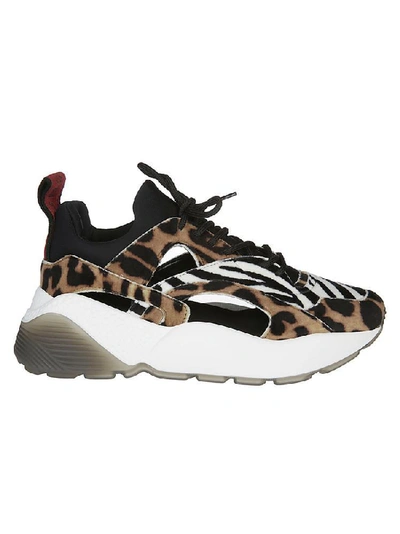 Shop Stella Mccartney Eclypse Leopard Print Lace Up Sneakers In Multi