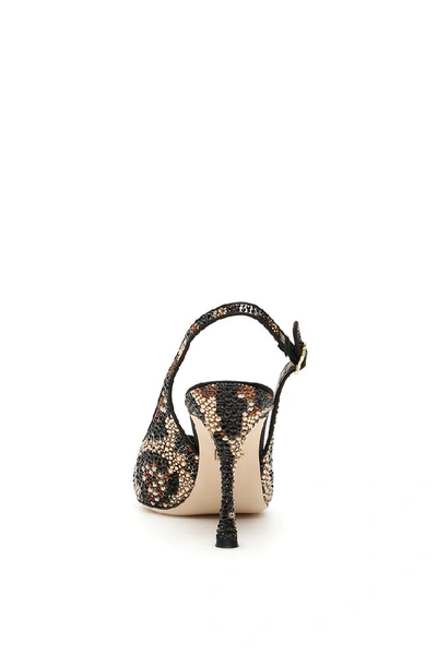 Shop Dolce & Gabbana Leopard Print Embellished Slingback Pumps In Multi