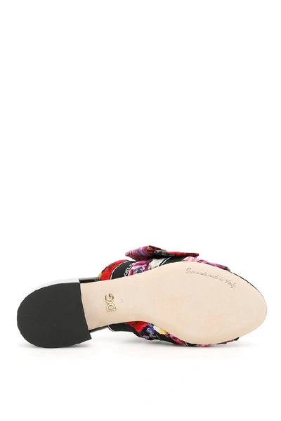 Shop Dolce & Gabbana Flower Print Sandals In Multi