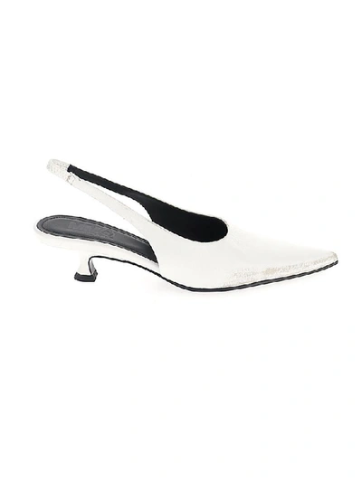 Shop Mm6 Maison Margiela Slingback Pointed Toe Pumps In White