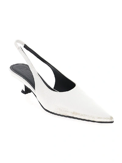 Shop Mm6 Maison Margiela Slingback Pointed Toe Pumps In White