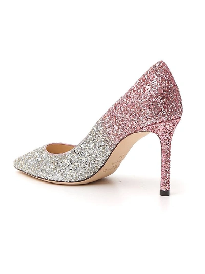 Shop Jimmy Choo Romy 85 Glitter Ombre Pumps In Multi