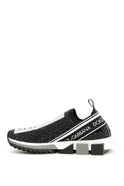 Shop Dolce & Gabbana Crystal Embellished Sneakers In Black
