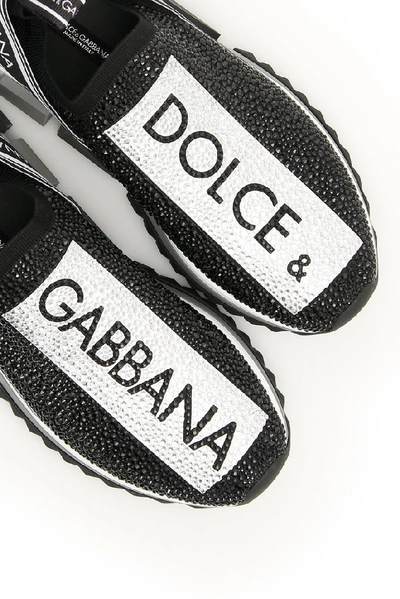 Shop Dolce & Gabbana Crystal Embellished Sneakers In Black