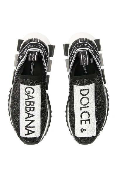 Shop Dolce & Gabbana Crystal Embellished Sneakers In Black