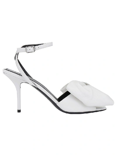 Balenciaga Square Knife Bow-embellished Leather Sandals In White | ModeSens