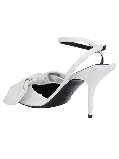 Shop Balenciaga Bow Detail Sandals In White