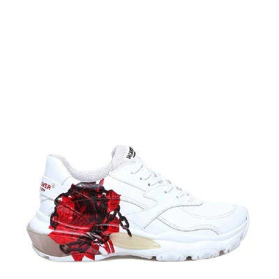 Shop Valentino X Undercover Bounce Rose Printed Sneakers In White