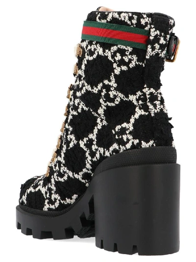 Shop Gucci Gg Tweed Ankle Boots In Multi