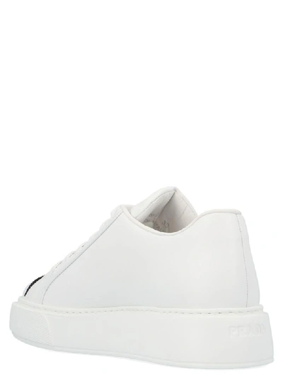 Shop Prada Glittered Thunder Sneakers In White