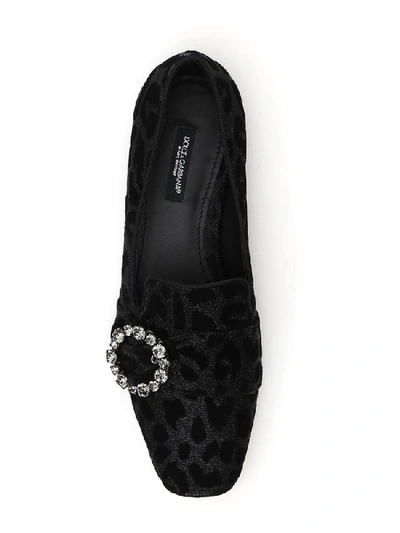 Shop Dolce & Gabbana Leopard Print Loafers In Brown