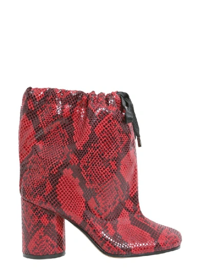 Shop Maison Margiela Oversize Ankle Boots In Red