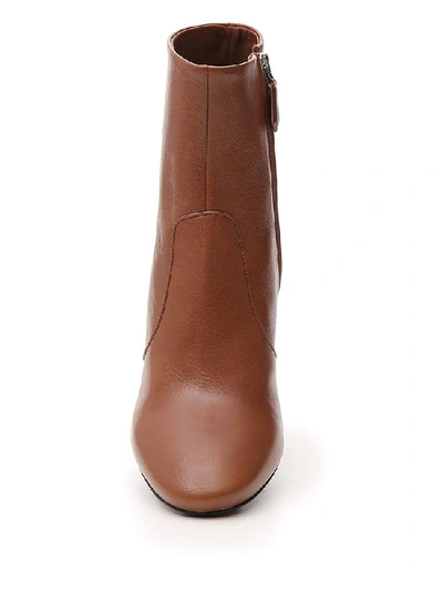 Shop Prada Madras Booties In Brown