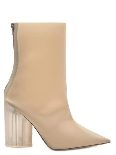 Shop Yeezy Semi Opaque Ankle Boots In Beige