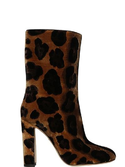 Shop Dolce & Gabbana Animal Print Boots In Multi