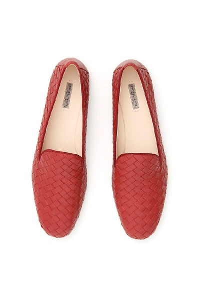 Shop Bottega Veneta Intreccio Slippers In Red