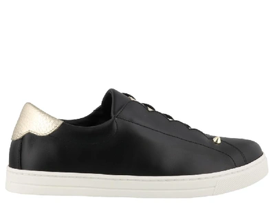 Shop Fendi Elasticated Logo Band Slip On Sneakers In Black