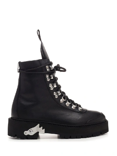 Shop Off-white Lace-up Hiking Boots In Black