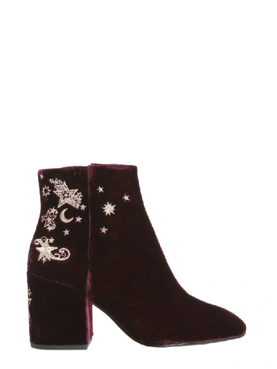 Shop Ash Elixir Velvet Ankle Boots In Red