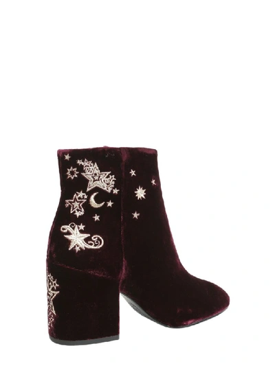 Shop Ash Elixir Velvet Ankle Boots In Red