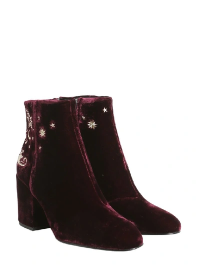 Shop Ash Elixir Velvet Ankle Boots In Red