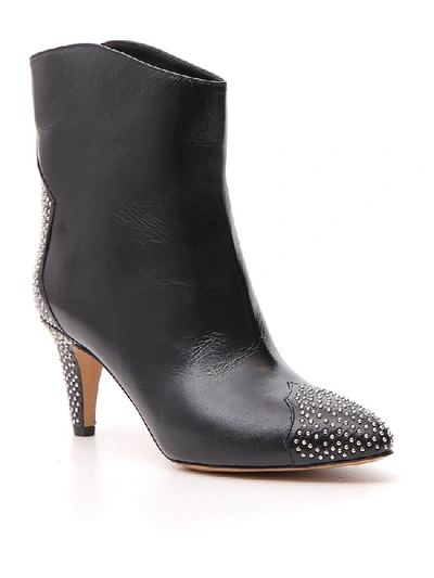 Shop Isabel Marant Étoile Studded Ankle Boots In Black