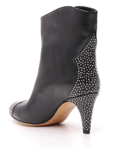 Shop Isabel Marant Étoile Studded Ankle Boots In Black