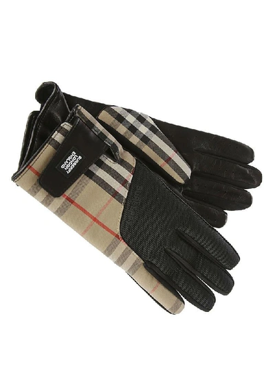 Shop Burberry Logo Appliqué Vintage Check Gloves In Multi
