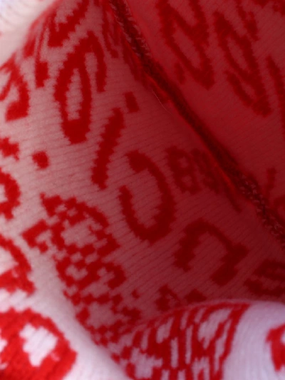 Shop Balenciaga Logo Knit Beanie In Red