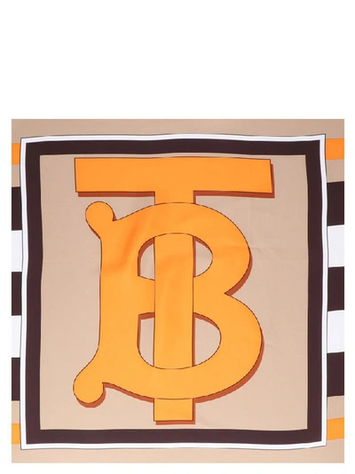 Shop Burberry Tb Logo Monogram Foulard In Multi