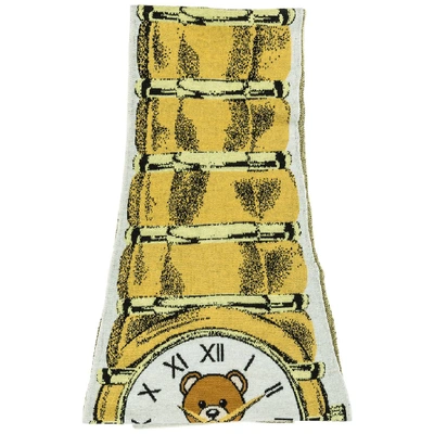 Shop Moschino Teddy Watch Effect Scarf In Multi